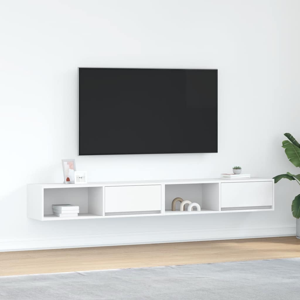 vidaXL TV Cabinets 2 pcs White 100x31x25.5 cm Engineered Wood 1