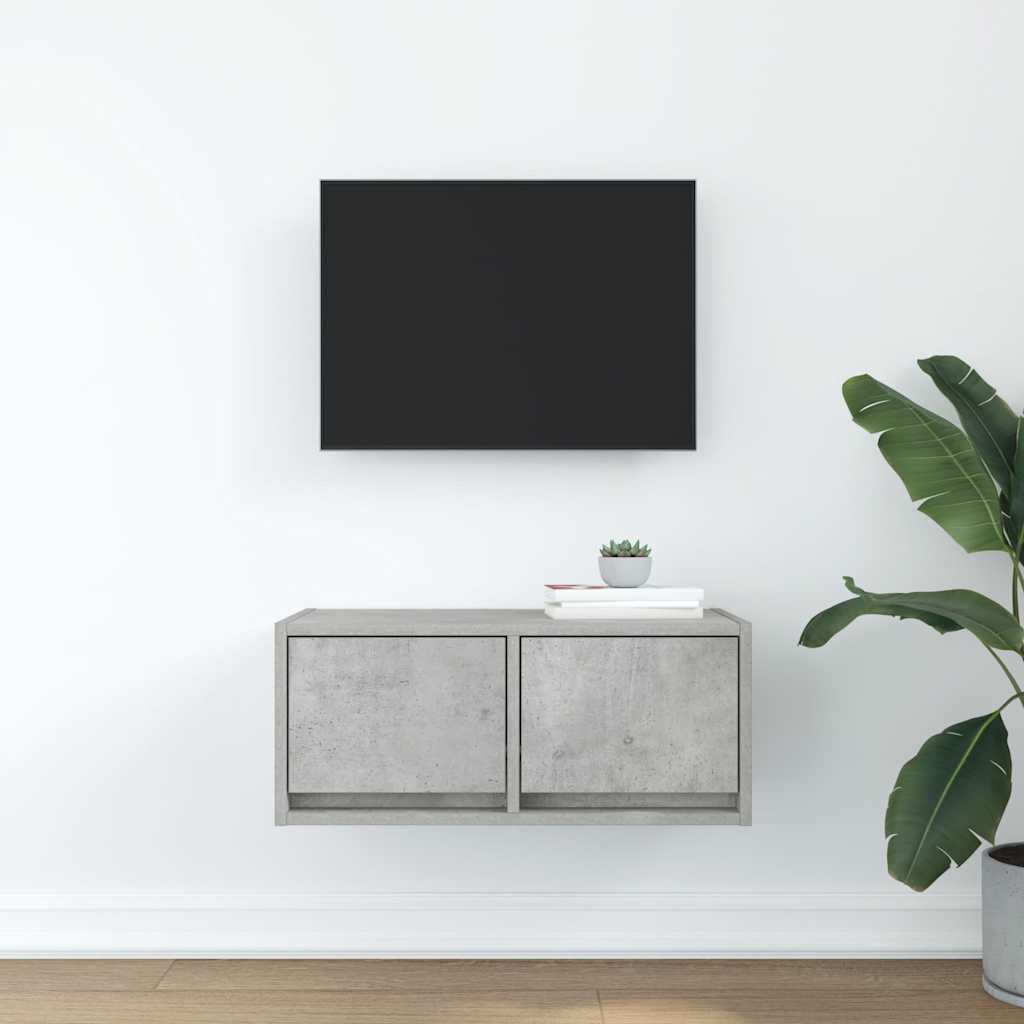 vidaXL TV Cabinet Concrete Grey 60x31x25,5 cm Engineered Wood 3