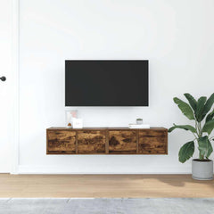 vidaXL TV Cabinets 2 pcs Smoked Oak 60x31x25,5 cm Engineered Wood 3