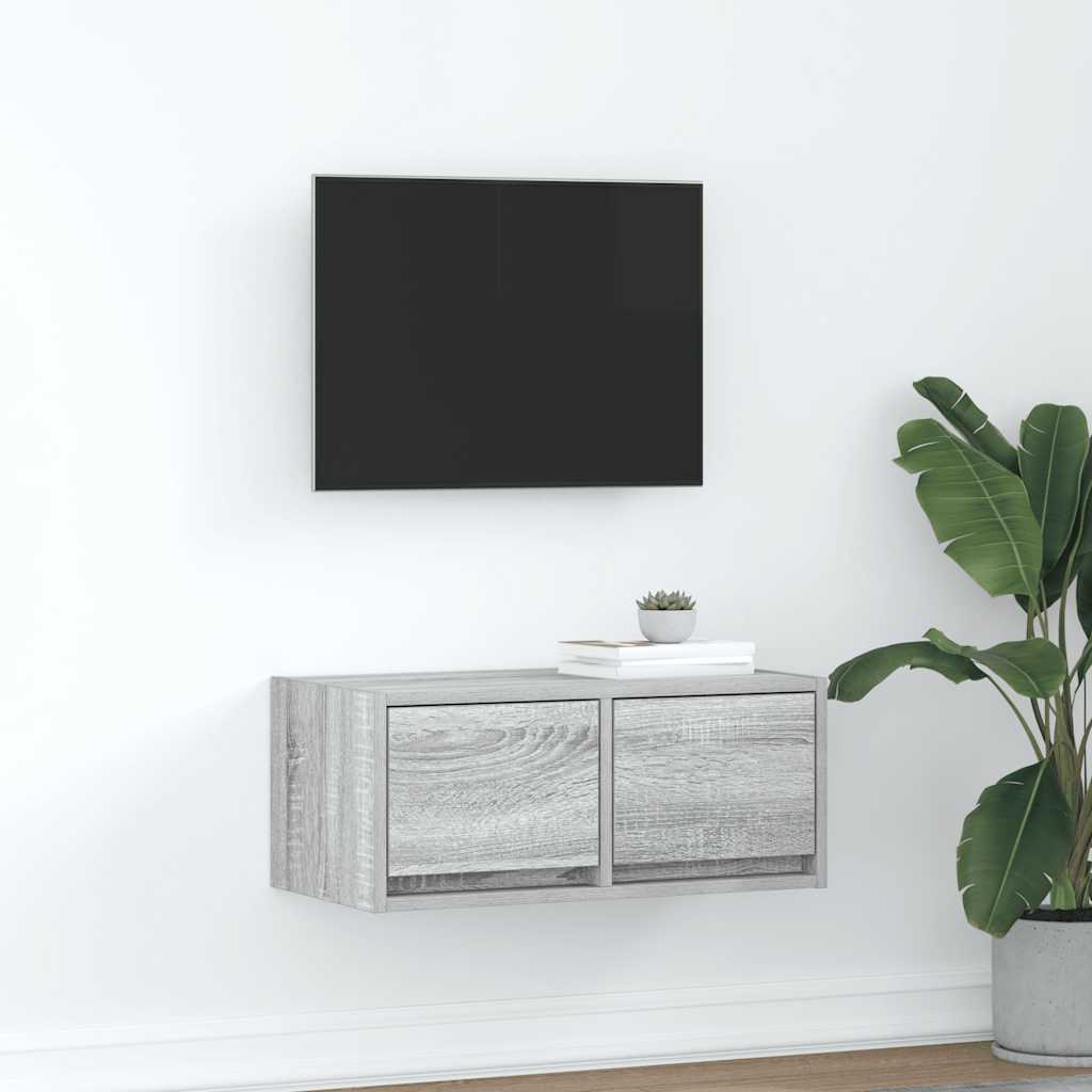 vidaXL TV Cabinet Grey Sonoma 60x31x25,5 cm Engineered Wood 1