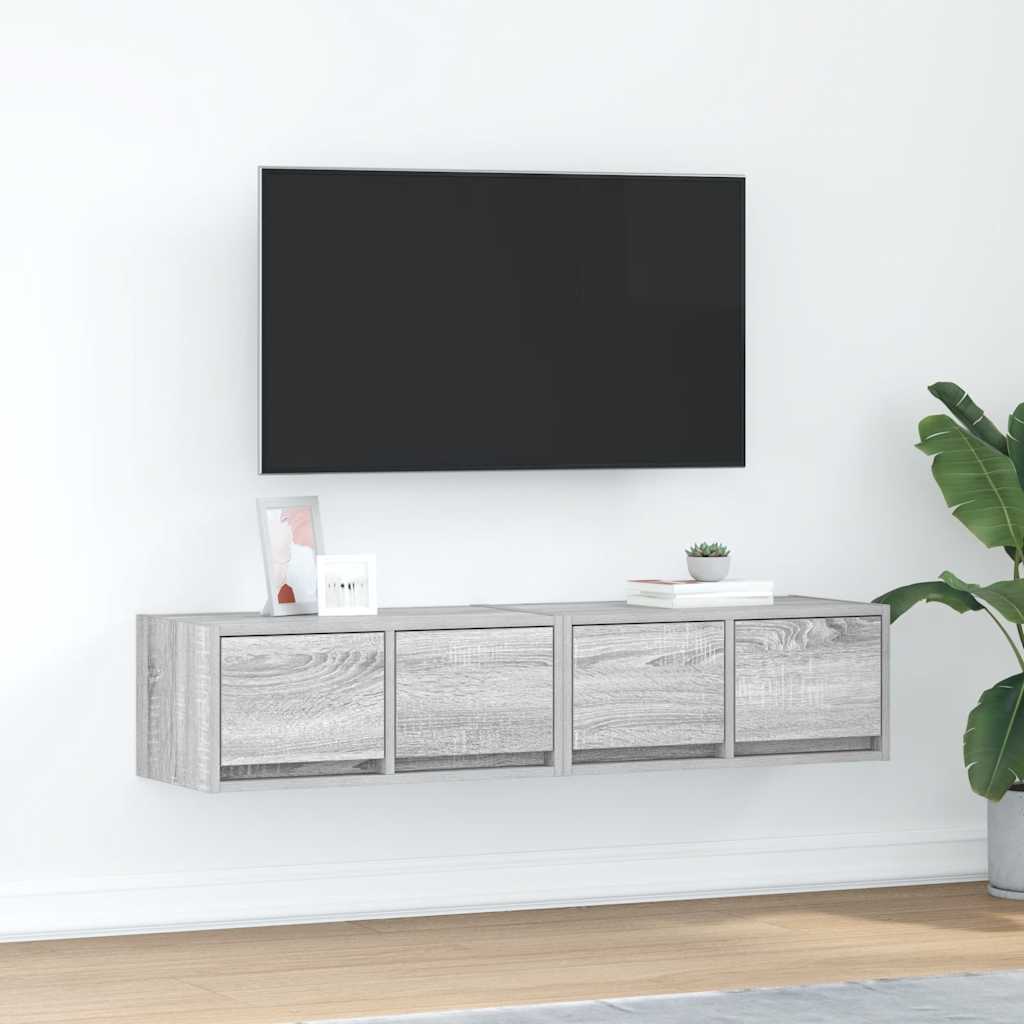 vidaXL TV Cabinets 2 pcs Grey Sonoma 60x31x25,5 cm Engineered Wood 1