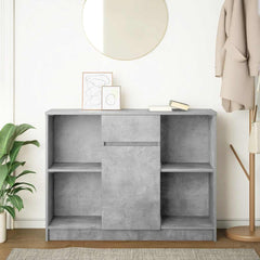 vidaXL Sideboard with Drawer Concrete Grey 101x35x76 cm Engineered Wood 3