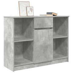 vidaXL Sideboard with Drawer Concrete Grey 101x35x76 cm Engineered Wood 4