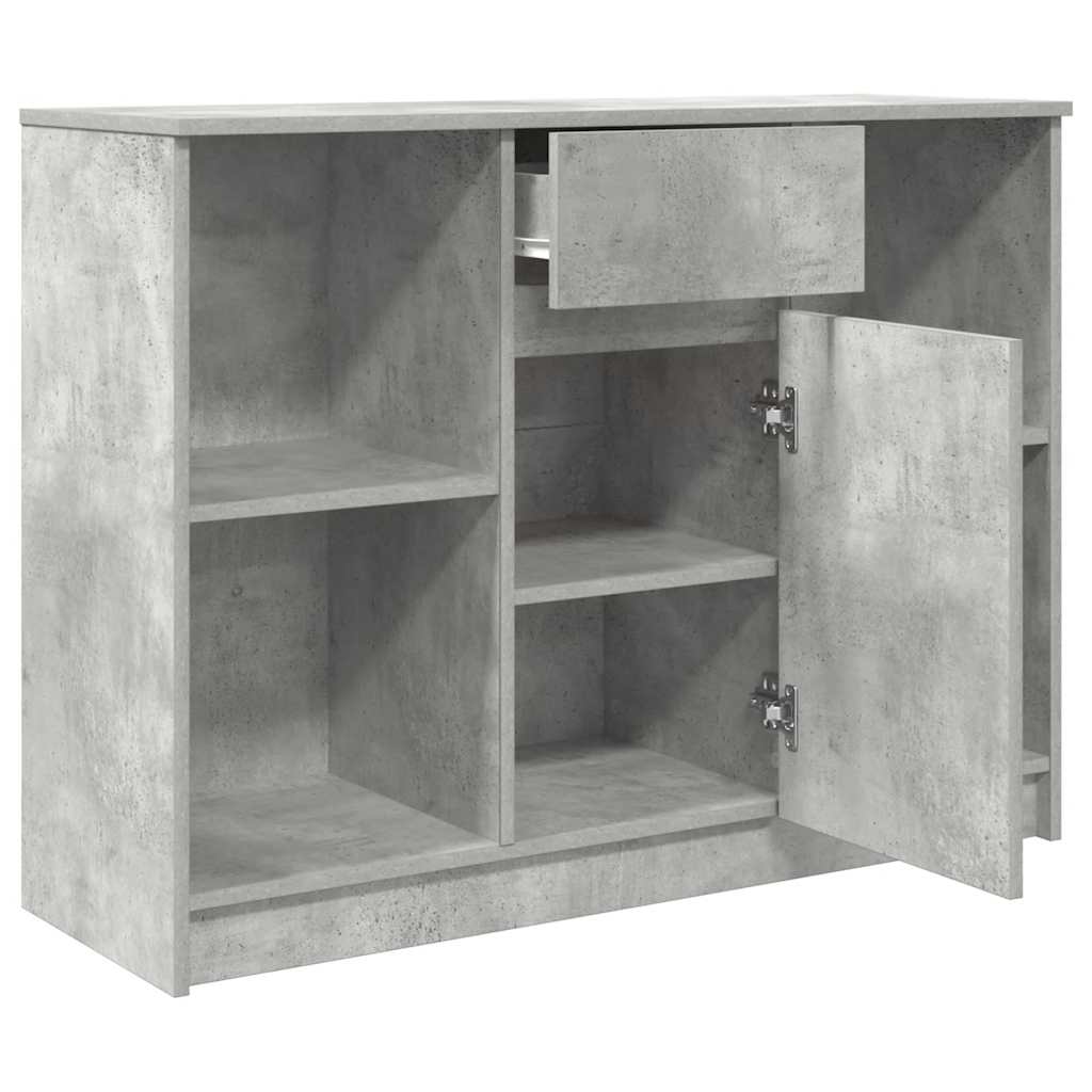 vidaXL Sideboard with Drawer Concrete Grey 101x35x76 cm Engineered Wood 5
