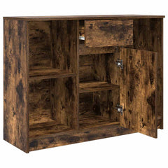 vidaXL Sideboard with Drawer Smoked Oak 101x35x76 cm Engineered Wood 5