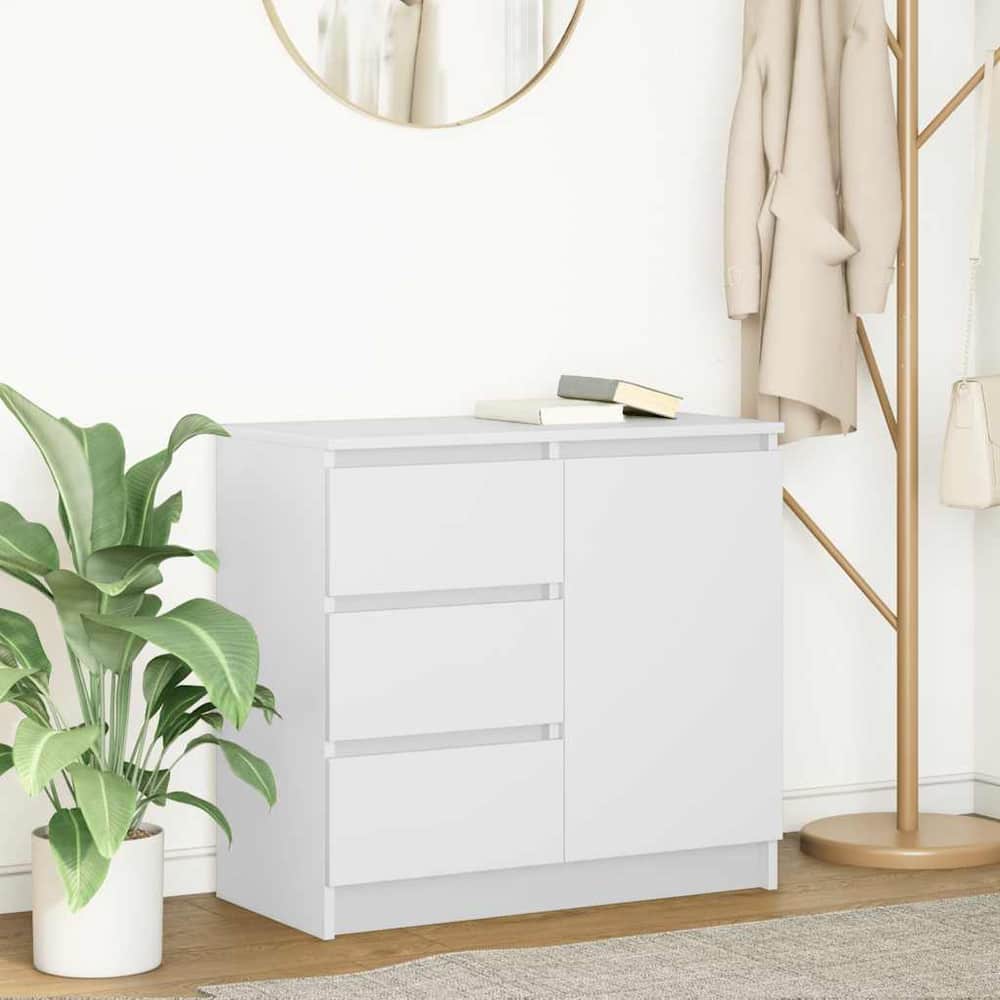 Sideboard with Drawer 71x35x65 cm Engineered Wood White