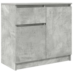vidaXL Sideboard with Drawer Concrete Grey 71x35x65 cm Engineered Wood 2