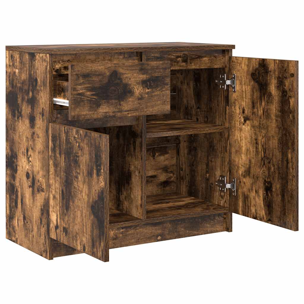vidaXL Sideboard with Drawer Smoked Oak 71x35x65 cm Engineered Wood 5