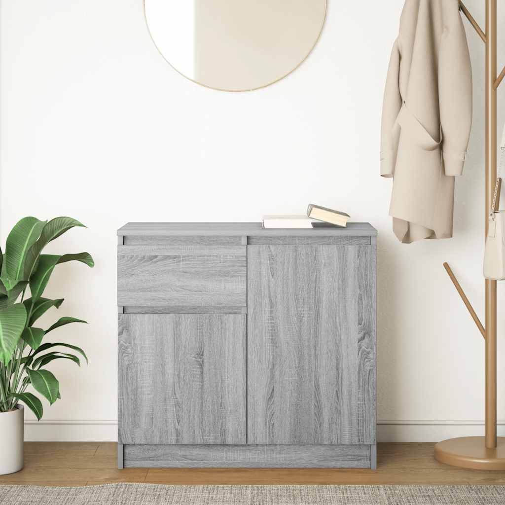 Sideboard with Drawer 71x35x65 cm Engineered Wood Grey sonoma