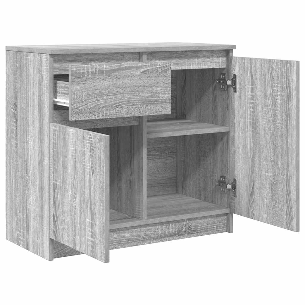 vidaXL Sideboard with Drawer Grey Sonoma 71x35x65 cm Engineered Wood 5