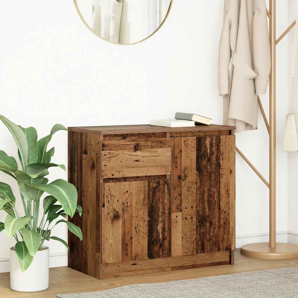 vidaXL Sideboard with Drawer Old Wood 71x35x65 cm Engineered Wood 1