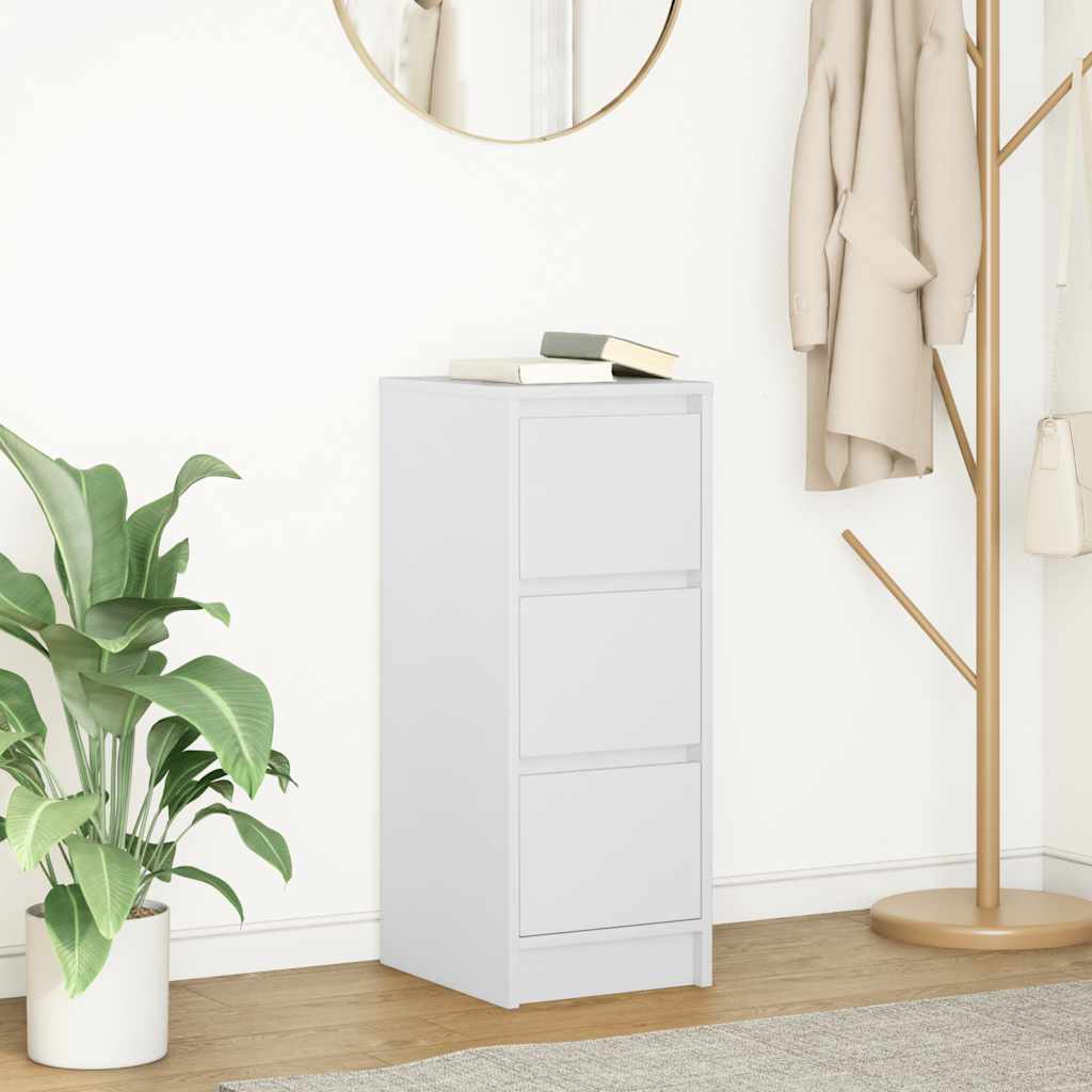 Sideboard 29,5x34x76 cm Engineered Wood White