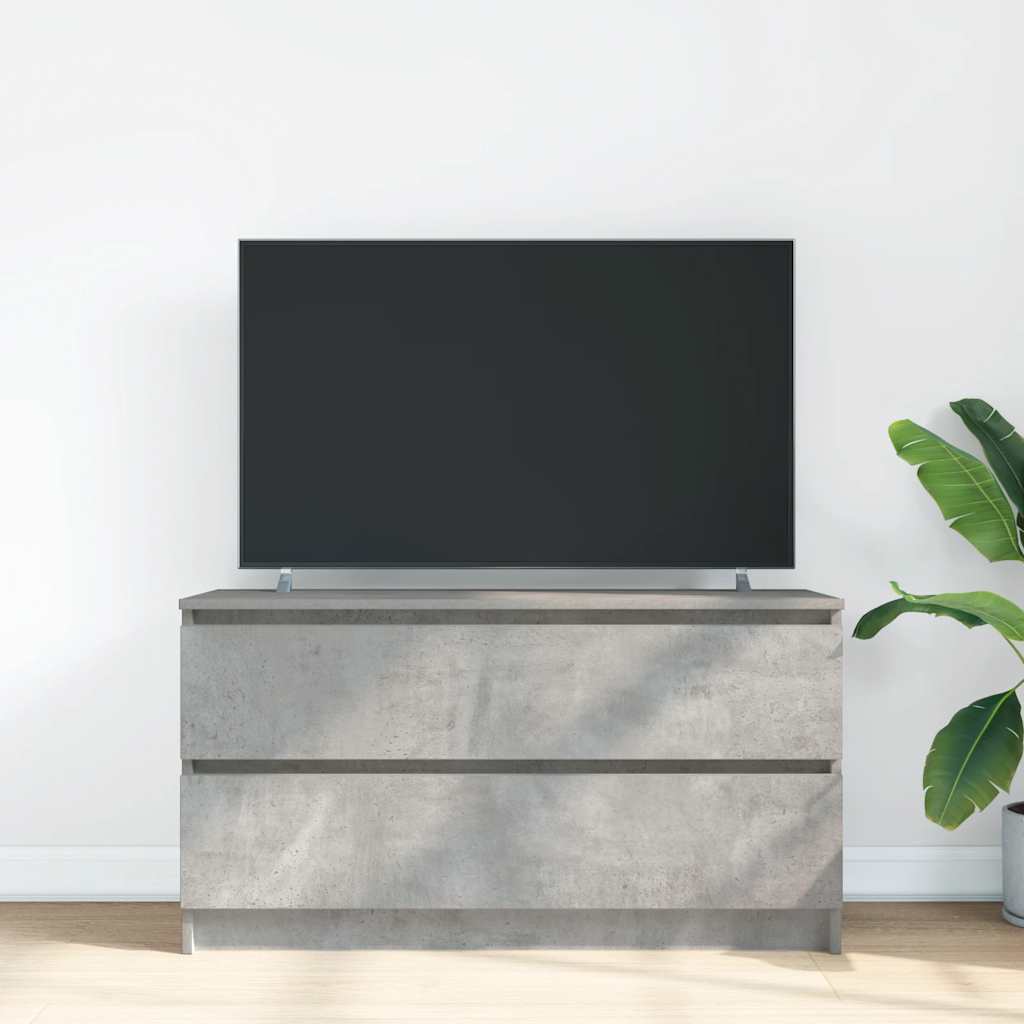 vidaXL TV Cabinet Concrete Grey 100x35x54 cm Engineered Wood 3