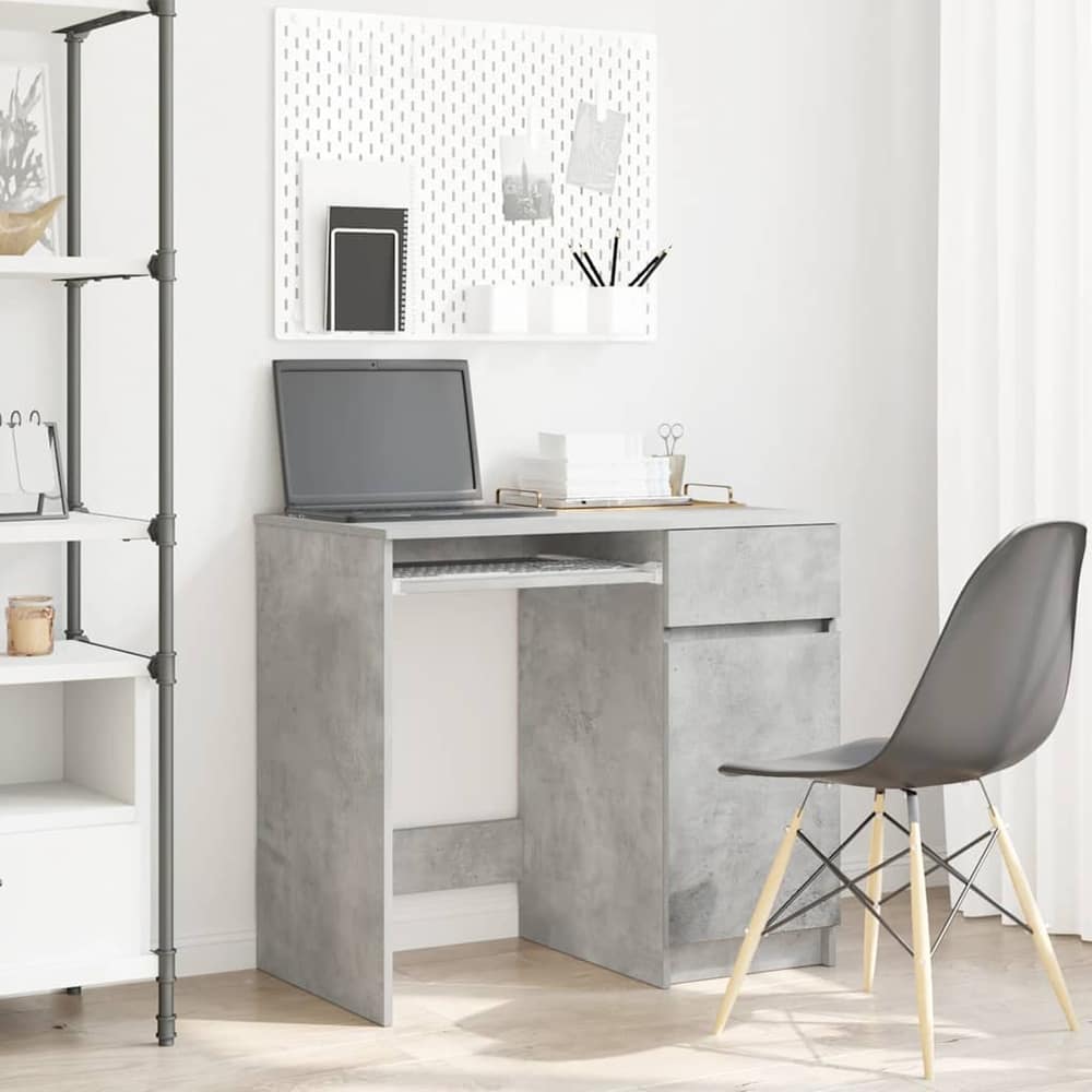 Desk 86x49x76 cm Engineered Wood Concrete grey