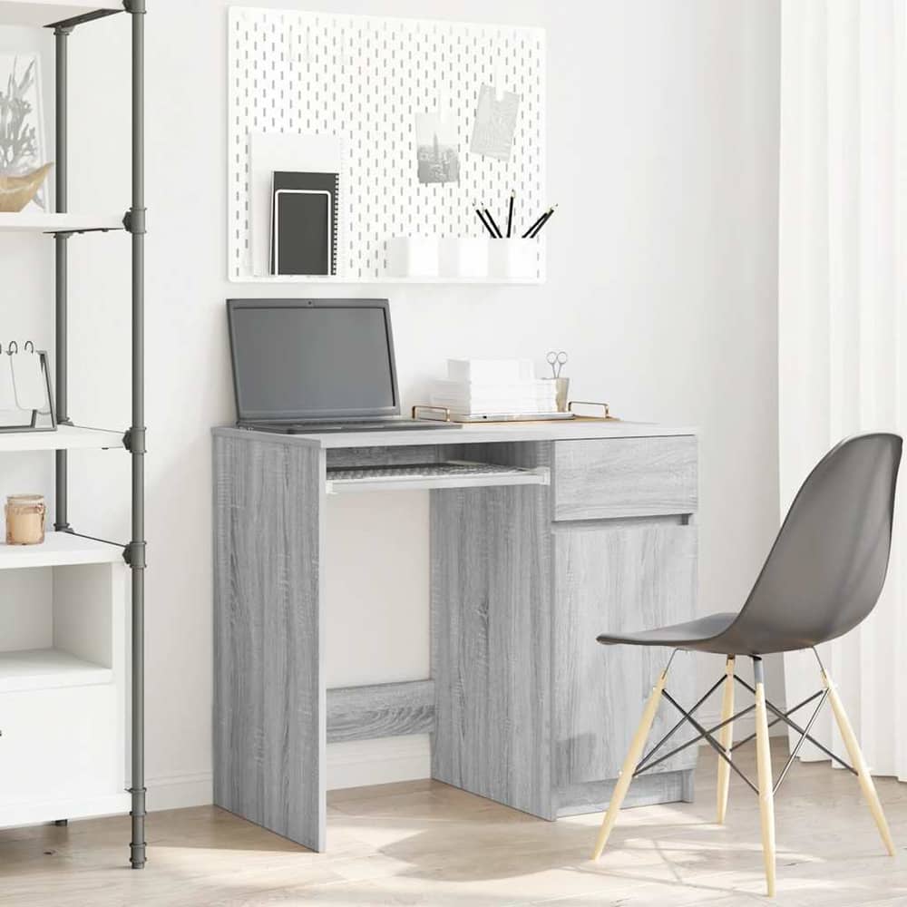 Desk 86x49x76 cm Engineered Wood Grey sonoma