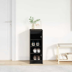 vidaXL Shoe Cabinet Black Oak 29.5x34x76 cm Engineered Wood 3