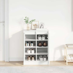 vidaXL Shoe Cabinet White 57x34x76 cm Engineered Wood 3