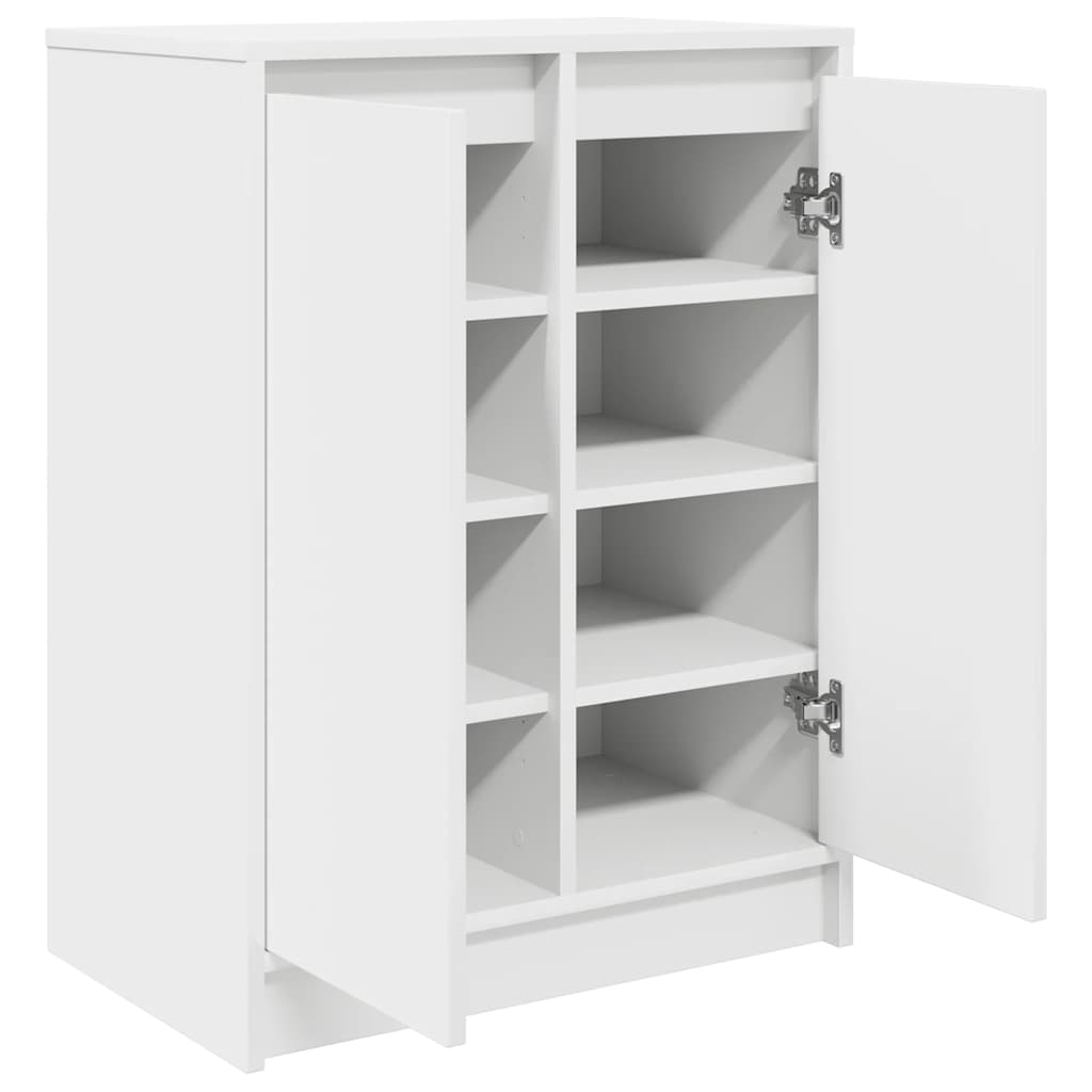 vidaXL Shoe Cabinet White 57x34x76 cm Engineered Wood 5