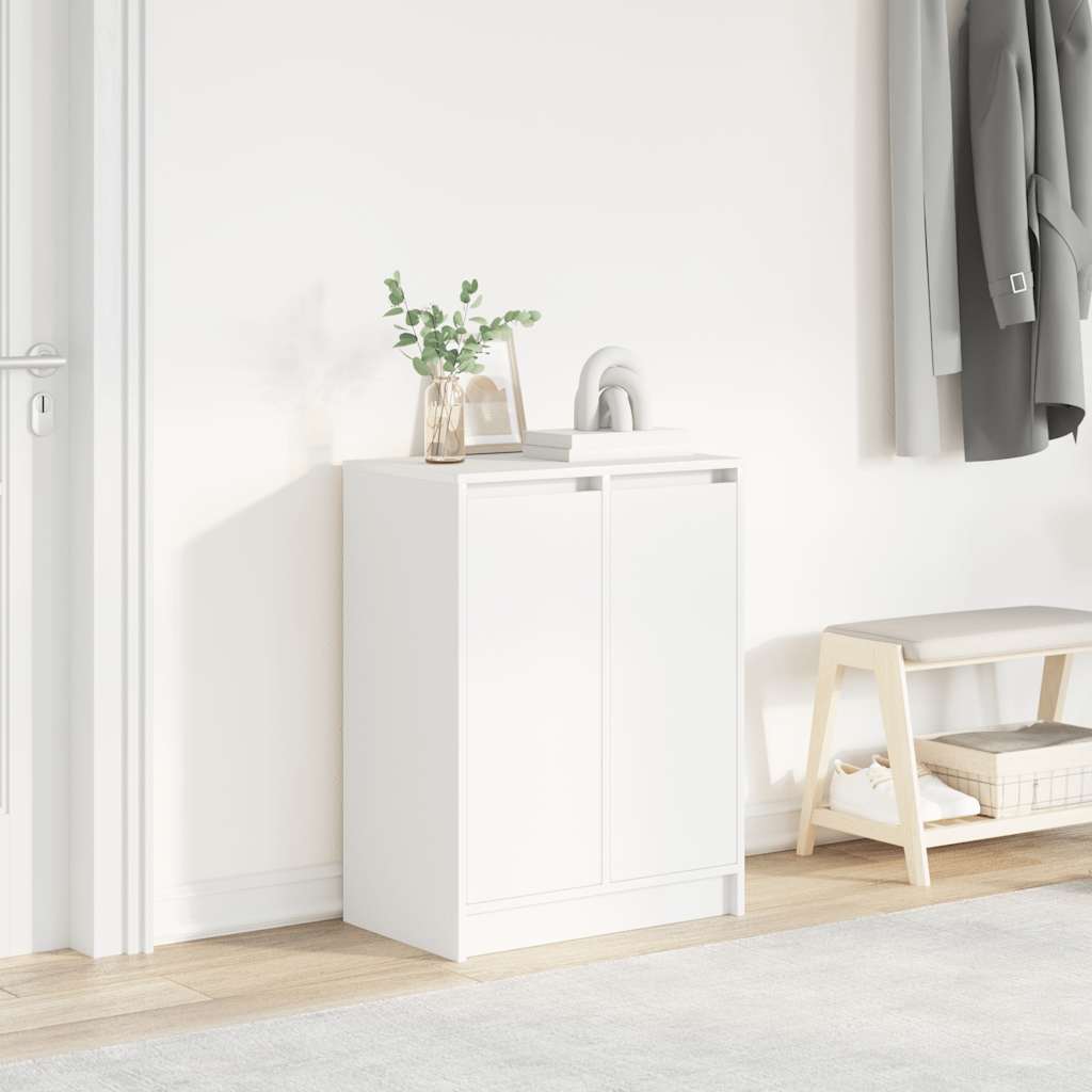 vidaXL Shoe Cabinet White 57x34x76 cm Engineered Wood 1