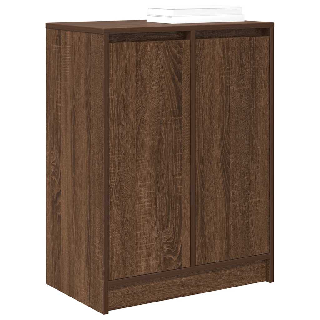 vidaXL Shoe Cabinet Brown Oak 57x34x76 cm Engineered Wood 4