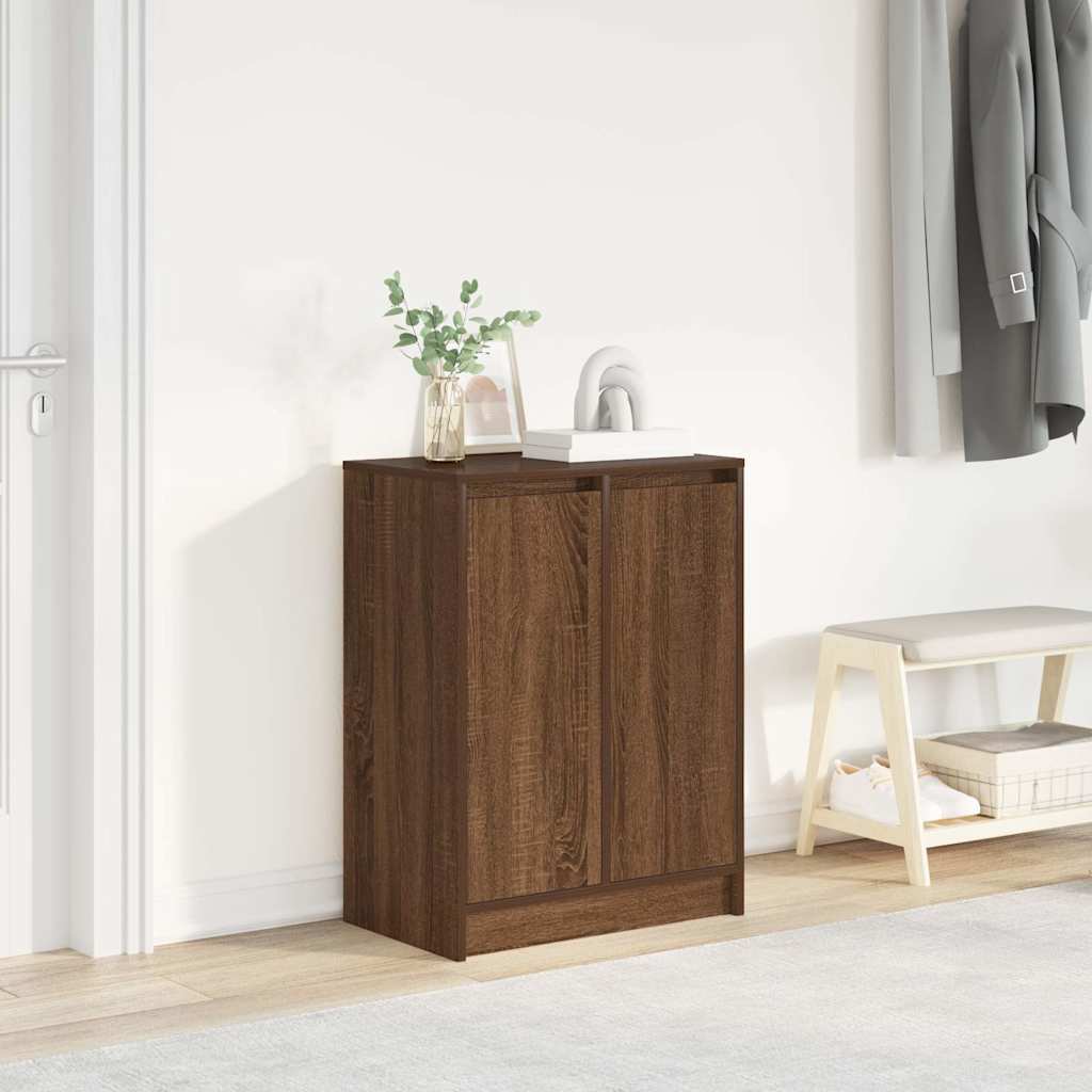 vidaXL Shoe Cabinet Brown Oak 57x34x76 cm Engineered Wood 1