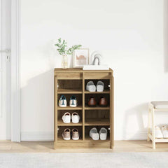 vidaXL Shoe Cabinet Artisan Oak 57x34x76 cm Engineered Wood 3