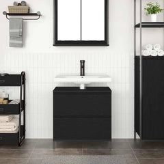 Bathroom Basin Cabinet with Drawers 60x34,5x60 cm Black oak