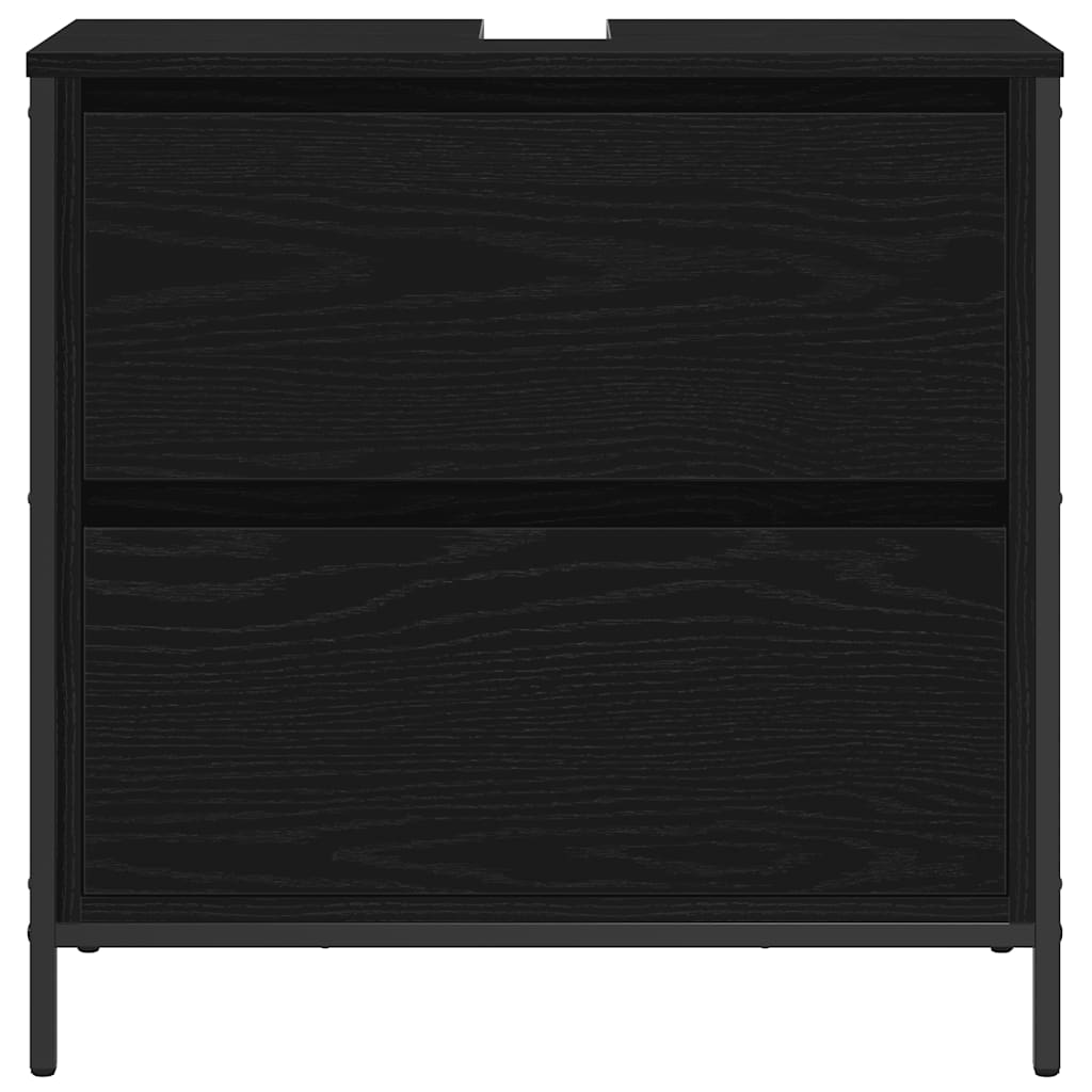 Bathroom Basin Cabinet with Drawers 60x34,5x60 cm Black oak