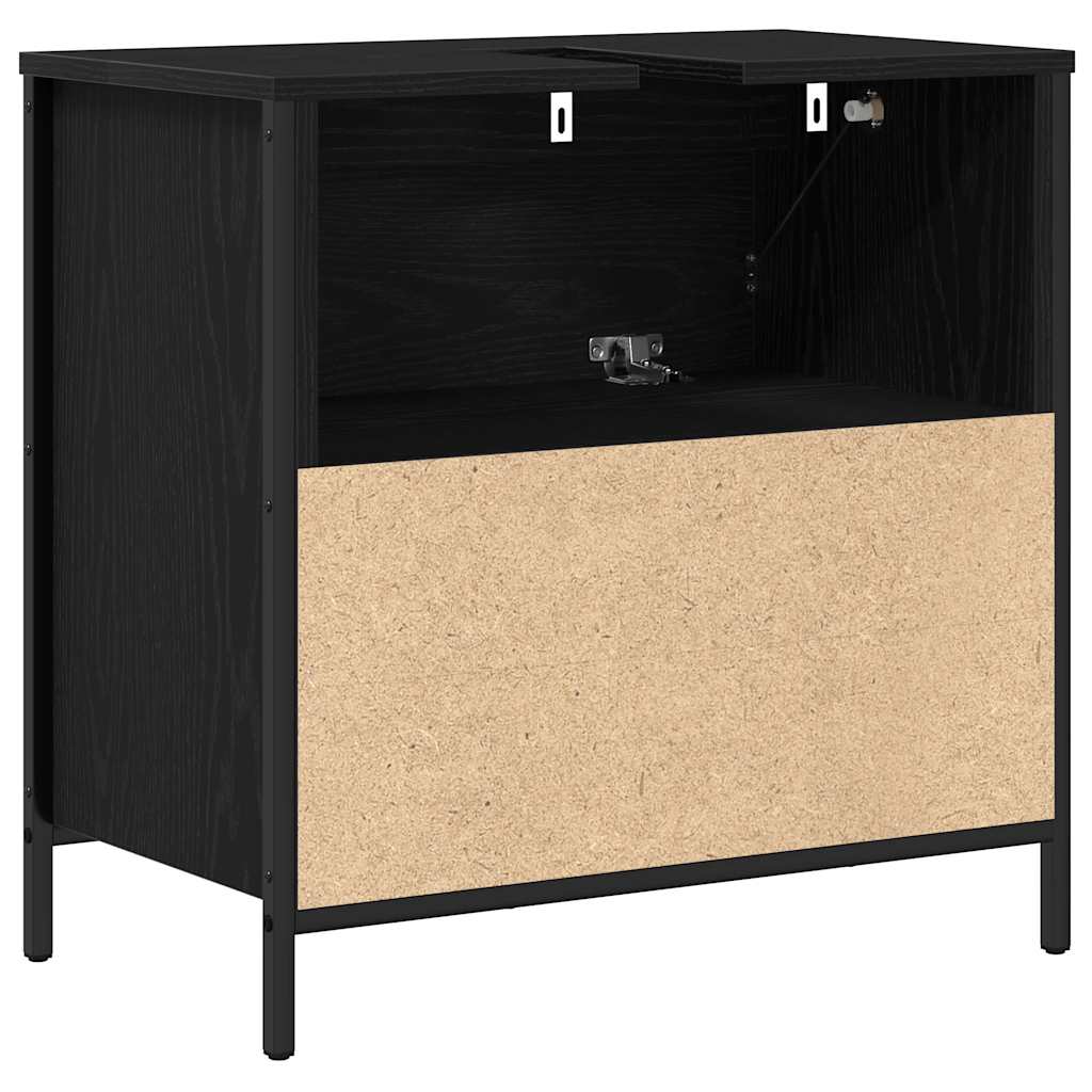 Bathroom Basin Cabinet with Drawers 60x34,5x60 cm Black oak