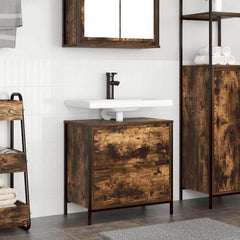 Bathroom Basin Cabinet with Drawers 60x34,5x60 cm Smoked oak