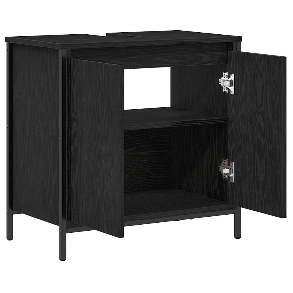 vidaXL Bathroom Basin Cabinet Black 60x34.5x60 cm 5