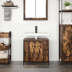 vidaXL Bathroom Basin Cabinet Smoked Oak 60x34.5x60 cm 3