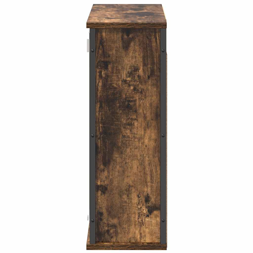 vidaXL Bathroom Wall Cabinet with Mirror Smoked Oak 60x21x60 cm 6