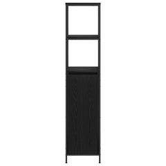 vidaXL Bathroom Cabinet with Shelves Black Oak 36x35x165 cm 6