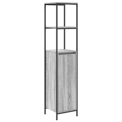 vidaXL Bathroom Cabinet with Shelves Grey Sonoma 36x35x165 cm 2