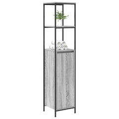 vidaXL Bathroom Cabinet with Shelves Grey Sonoma 36x35x165 cm 4