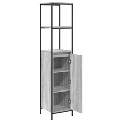vidaXL Bathroom Cabinet with Shelves Grey Sonoma 36x35x165 cm 5