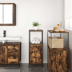 vidaXL Bathroom Cabinet with Shelves Smoked Oak 36x35x95 cm 3