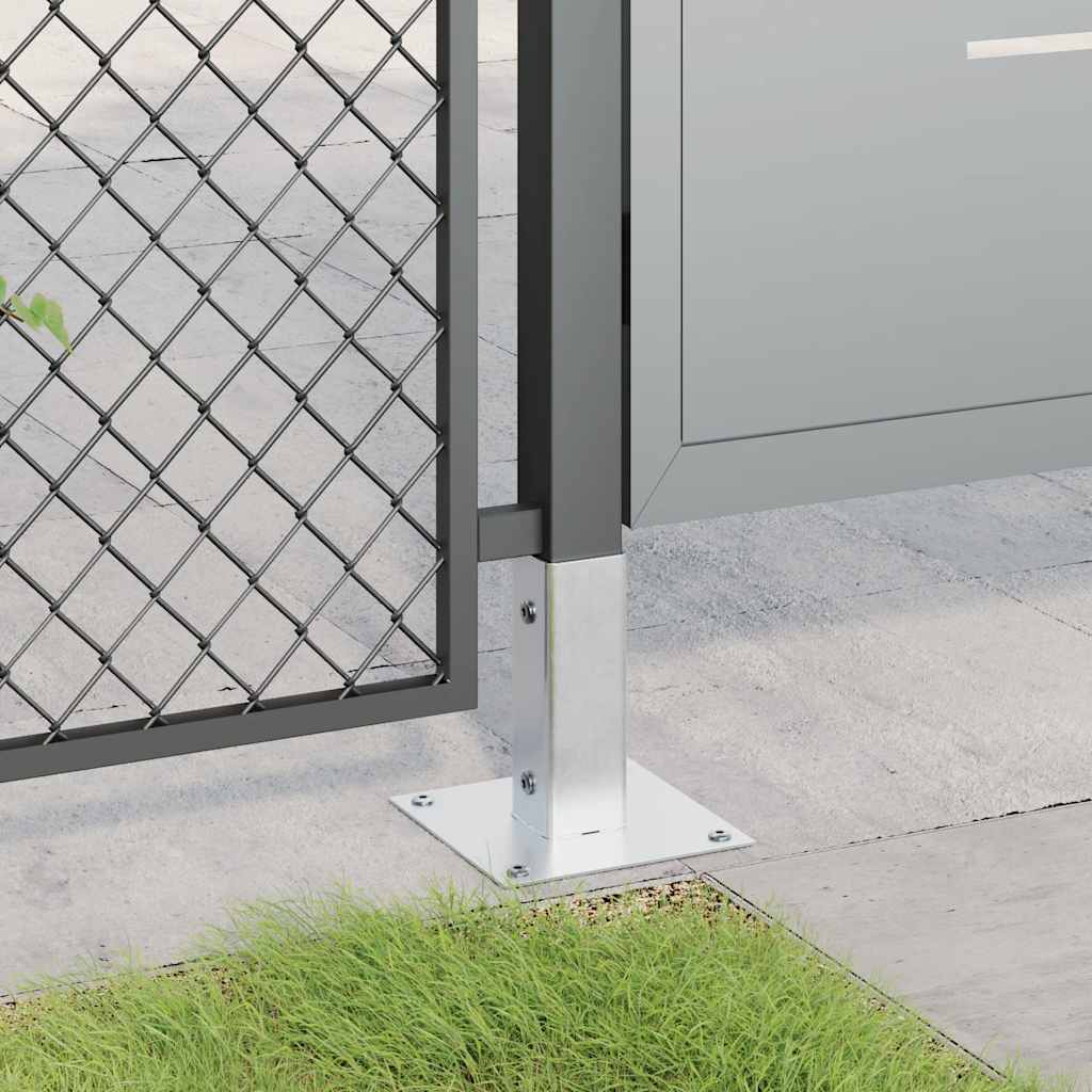 vidaXL Post Bases Square 12 pcs Silver 51x51 mm Galvanised Steel 3