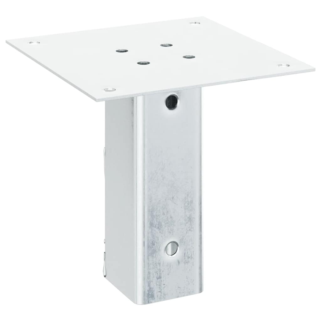 vidaXL Post Bases Square 12 pcs Silver 51x51 mm Galvanised Steel 5