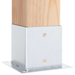 vidaXL Post Bases Square 4 pcs Silver 141x141 mm Galvanised Steel 5