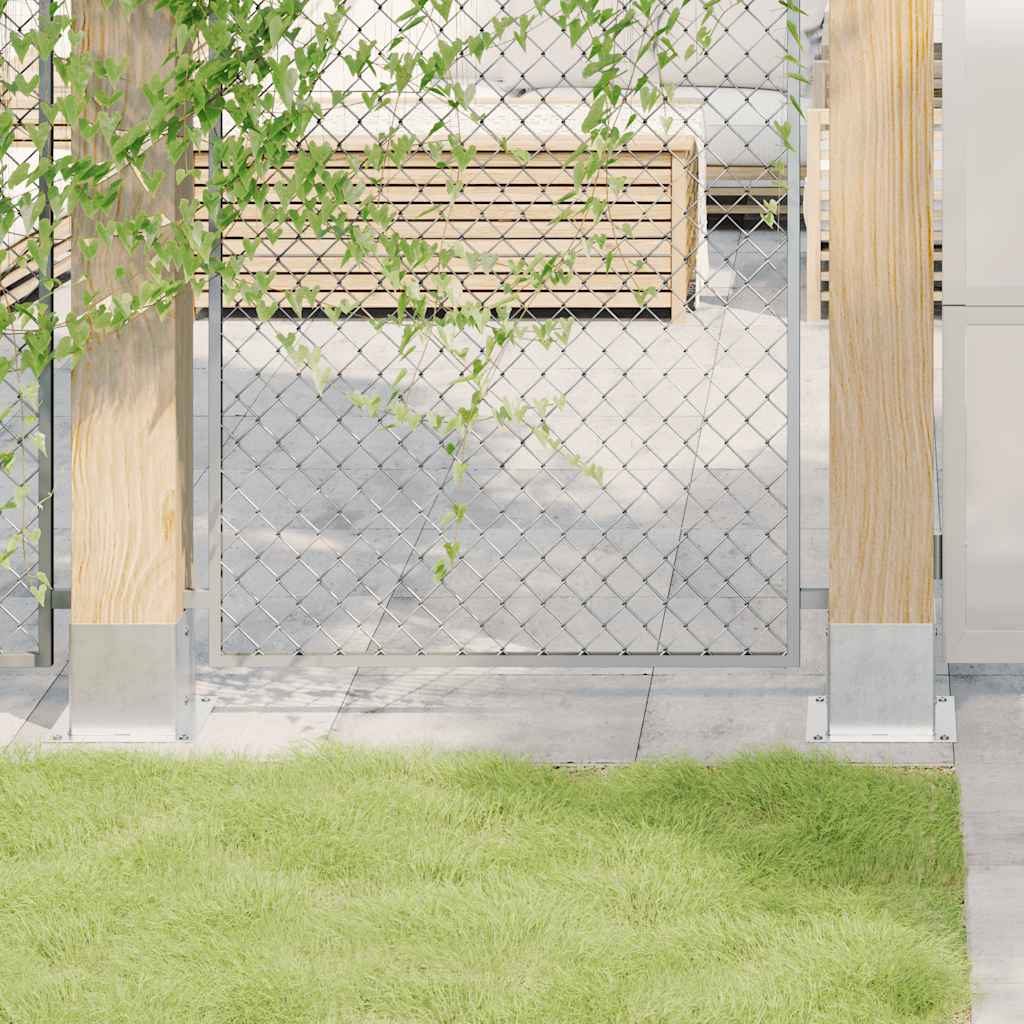 vidaXL Post Bases Square 4 pcs Silver 141x141 mm Galvanised Steel 1