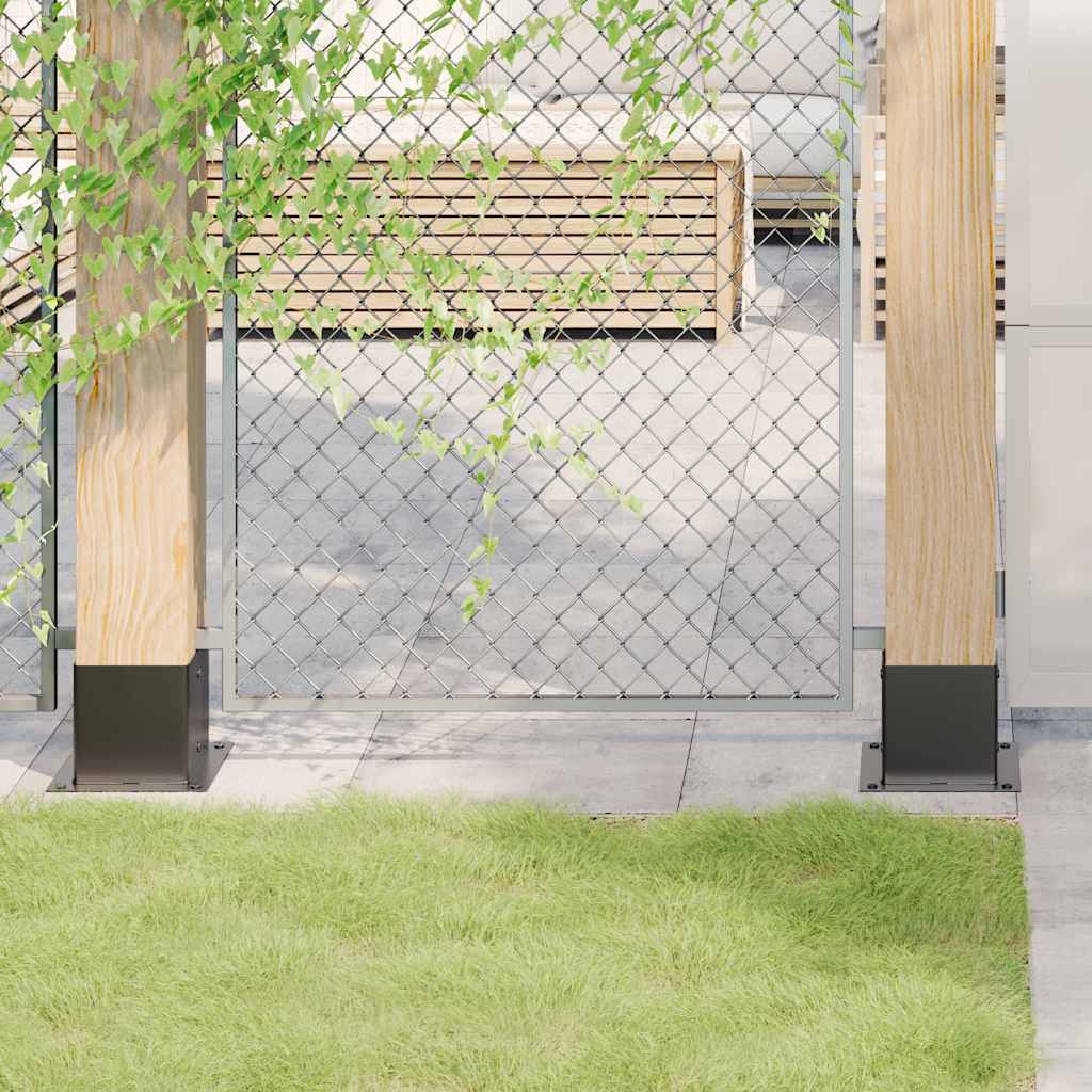 vidaXL Post Bases Square 4 pcs Anthracite 141x141 mm Powder-coated Steel 1