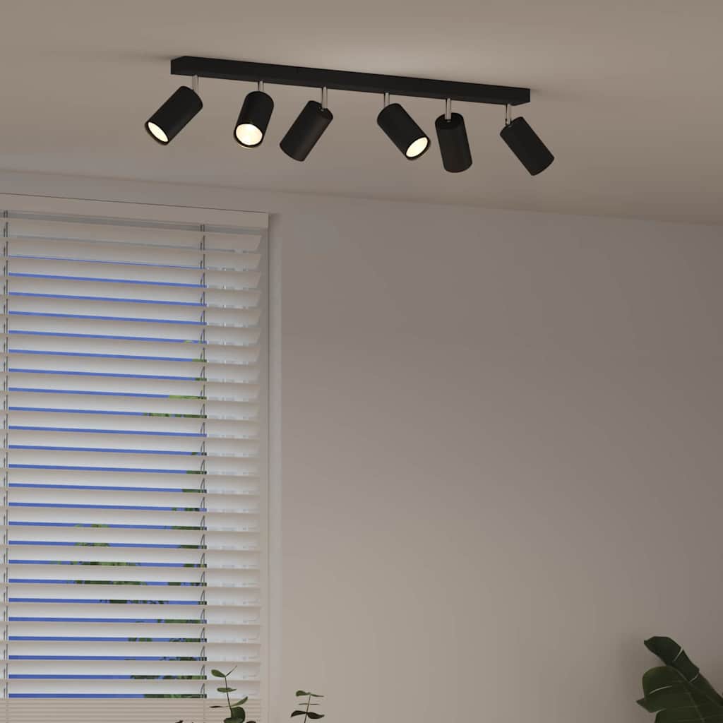vidaXL Ceiling Spotlight with Spotlights Black 73 x 6 x 16 cm Metal 4