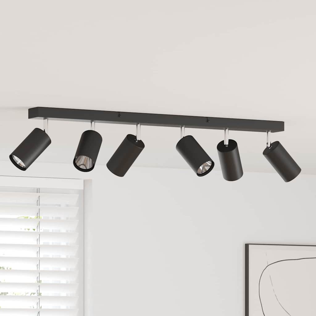 vidaXL Ceiling Spotlight with Spotlights Black 73 x 6 x 16 cm Metal 1