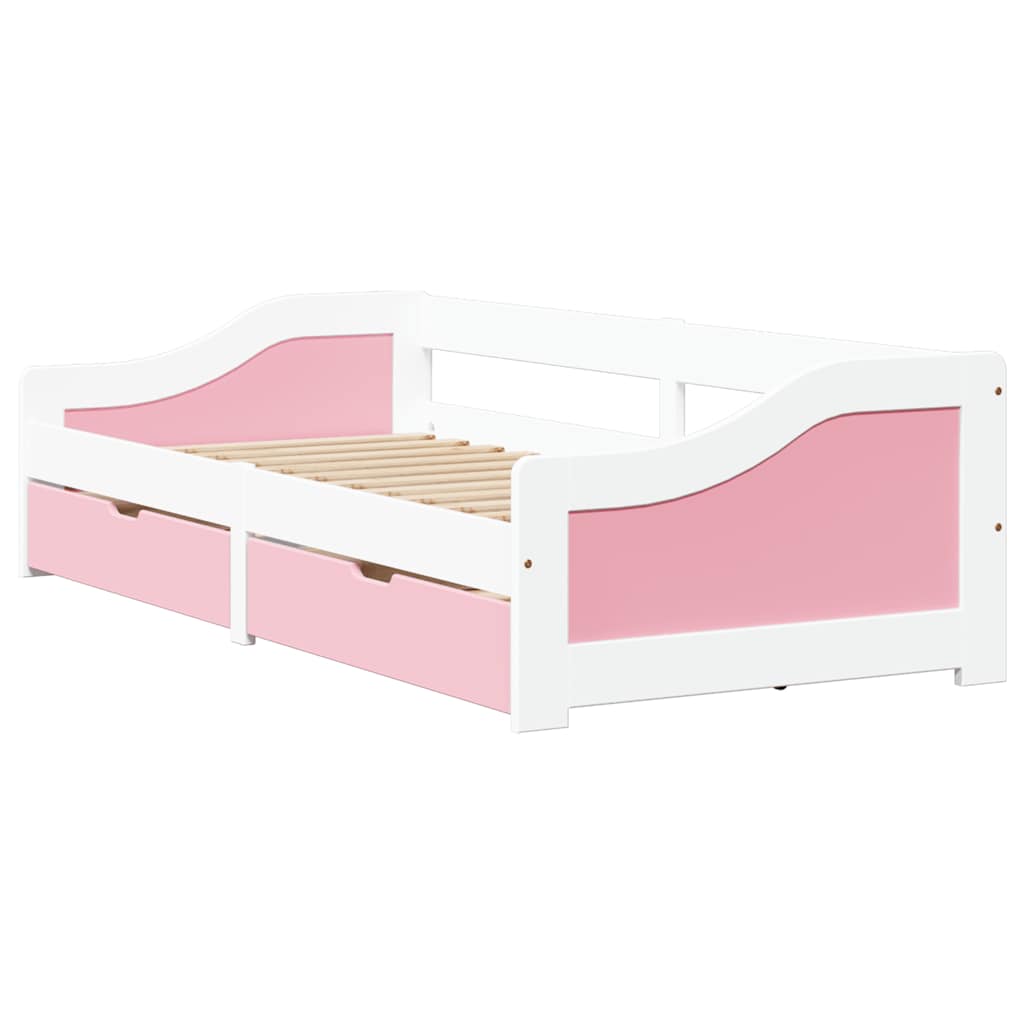 vidaXL Day Bed with 2 Drawers IRUN White&Pink 90x200 cm 2