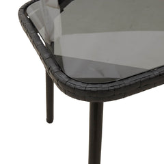 vidaXL Coffee Table Black 90 x 45 x 43 cm Poly Rattan 5
