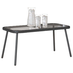 vidaXL Coffee Table Black 90 x 45 x 43 cm Poly Rattan 2