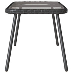 vidaXL Coffee Table Black 90 x 45 x 43 cm Poly Rattan 4