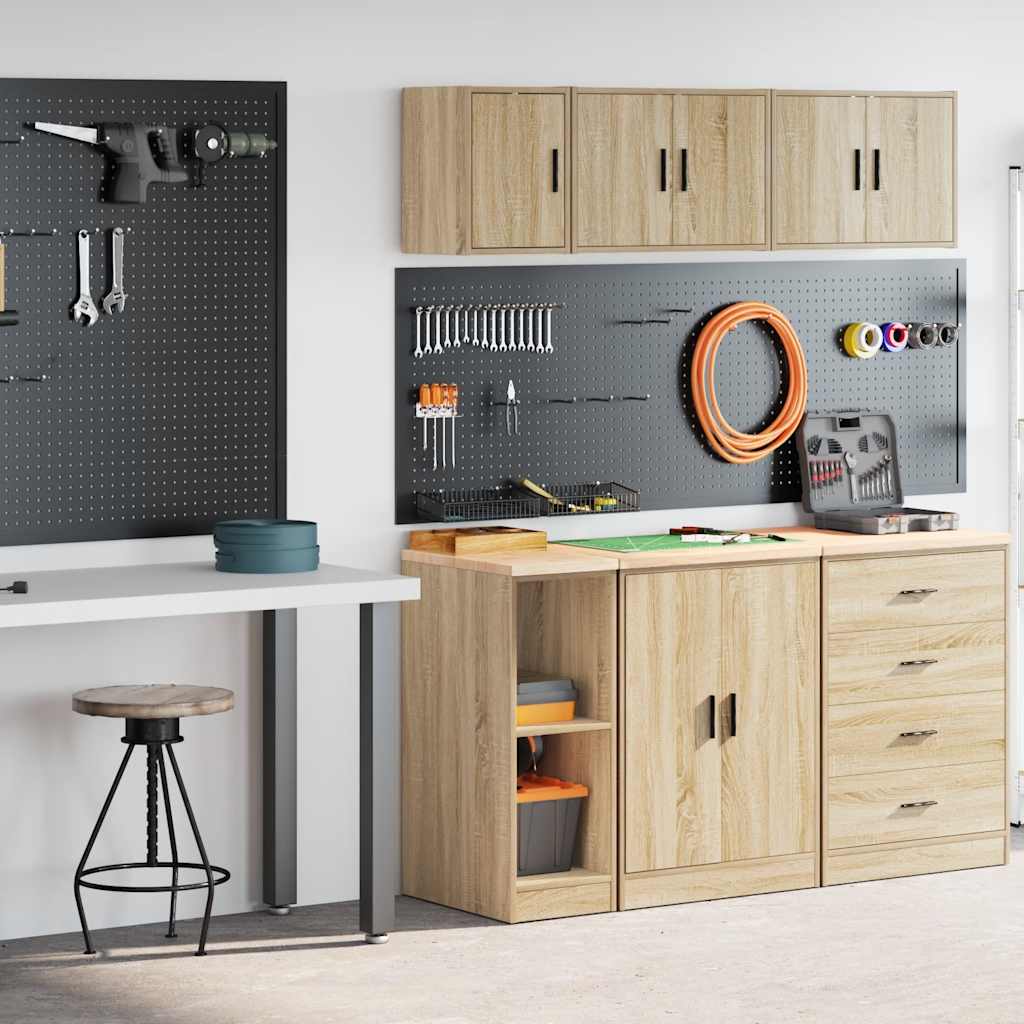 vidaXL Garage Cabinets 2 pcs Sonoma Oak Engineered Wood 1